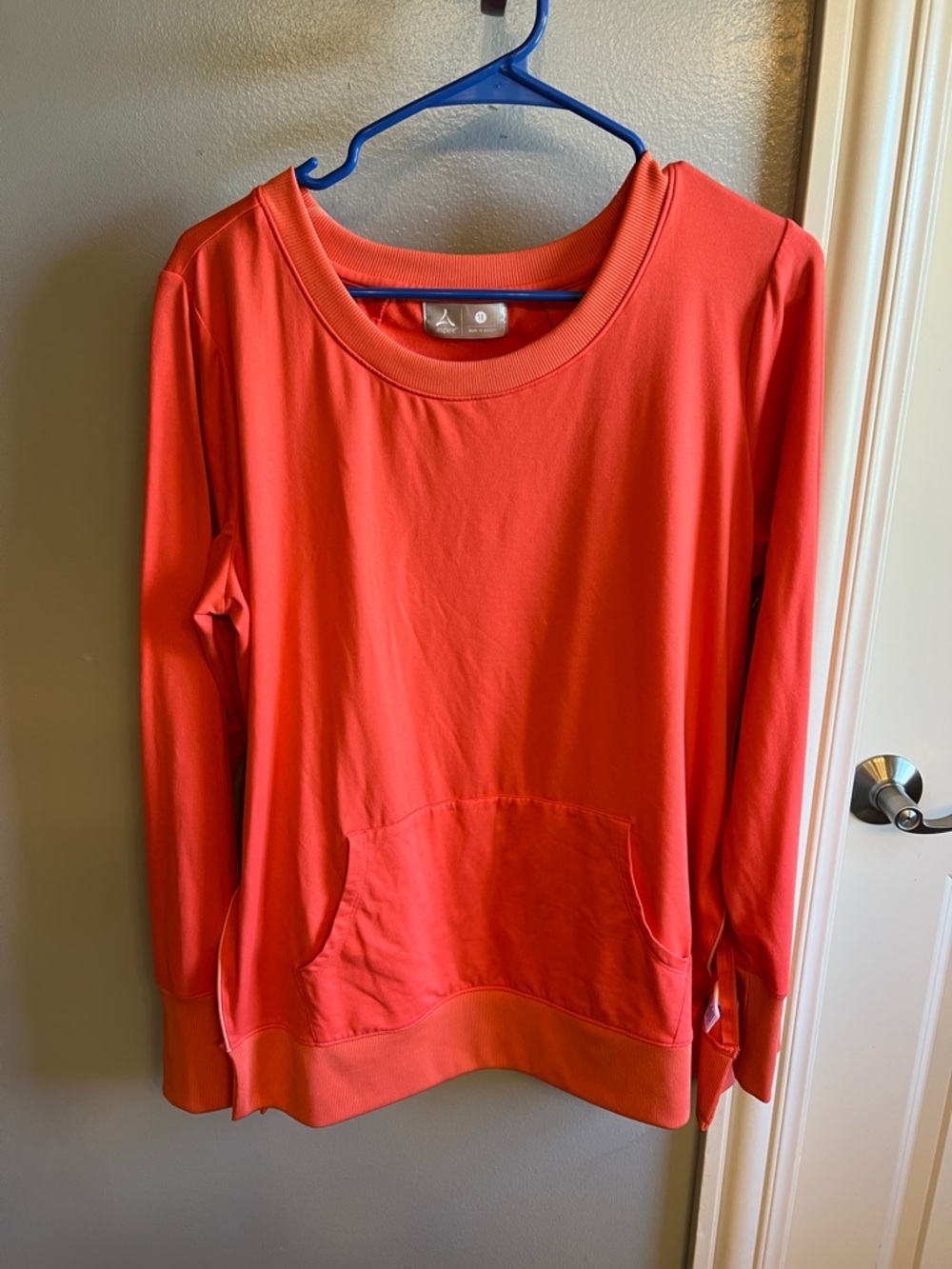 Coral Long Sleeve Pullover Sweatshirt